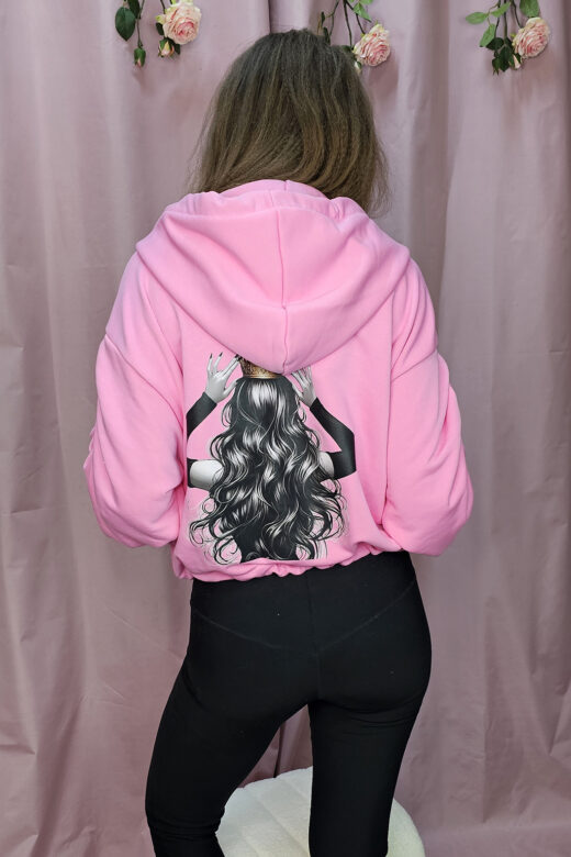 Bluza Team brunette ciemny róż