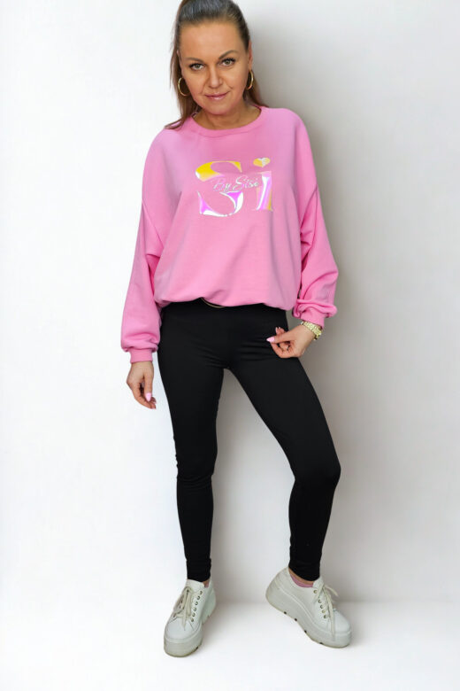 Bluza Holo kolor ciemny róż